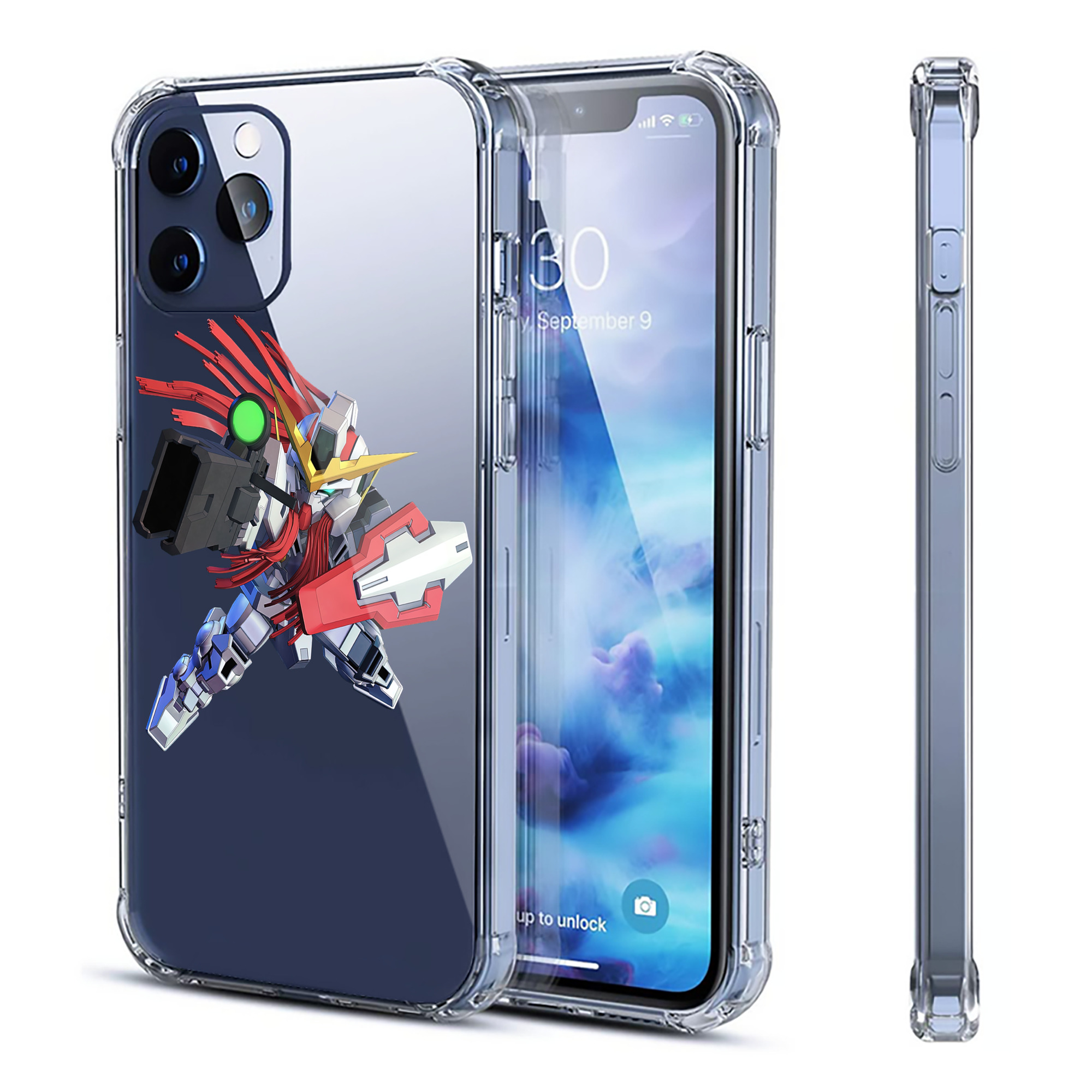 （画像用） 機動戦士ガンダム Mobile Suit Gundam 【iPhone 12シリーズ対応】透明スマホケース（クリアソフトケース）